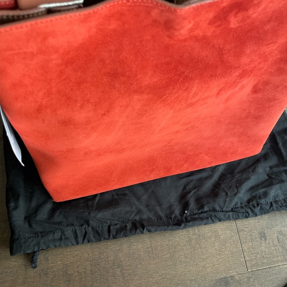 NWT Orciani Suede Tote Orange - Picture 6 of 11